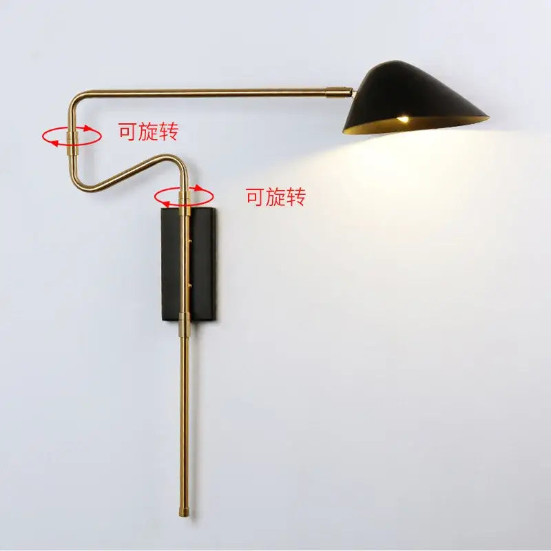 Gold Black Rocker Wall Lamp