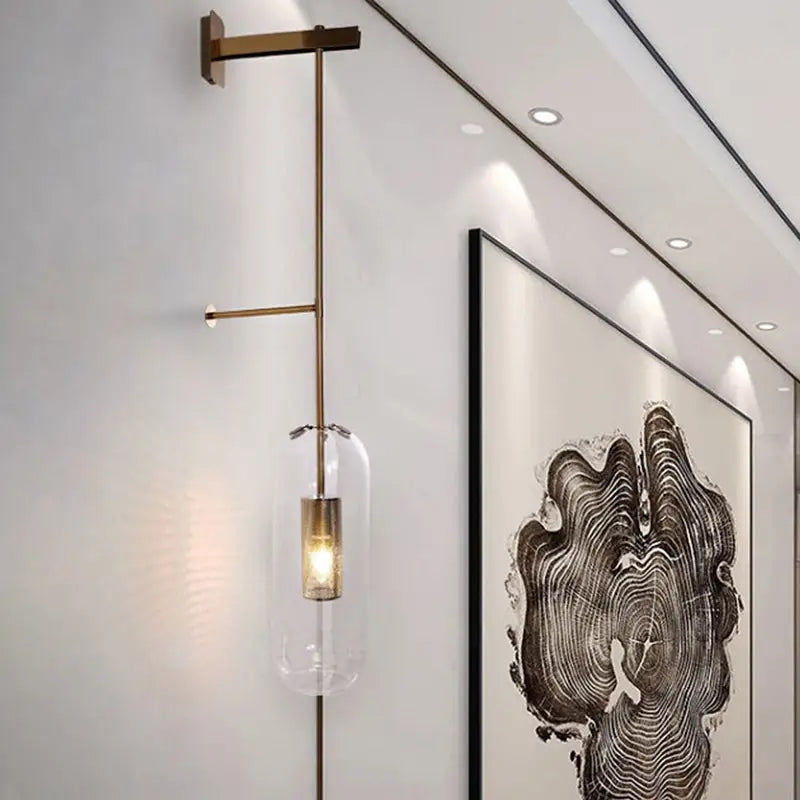 Gold Black Orb Wall Lamp