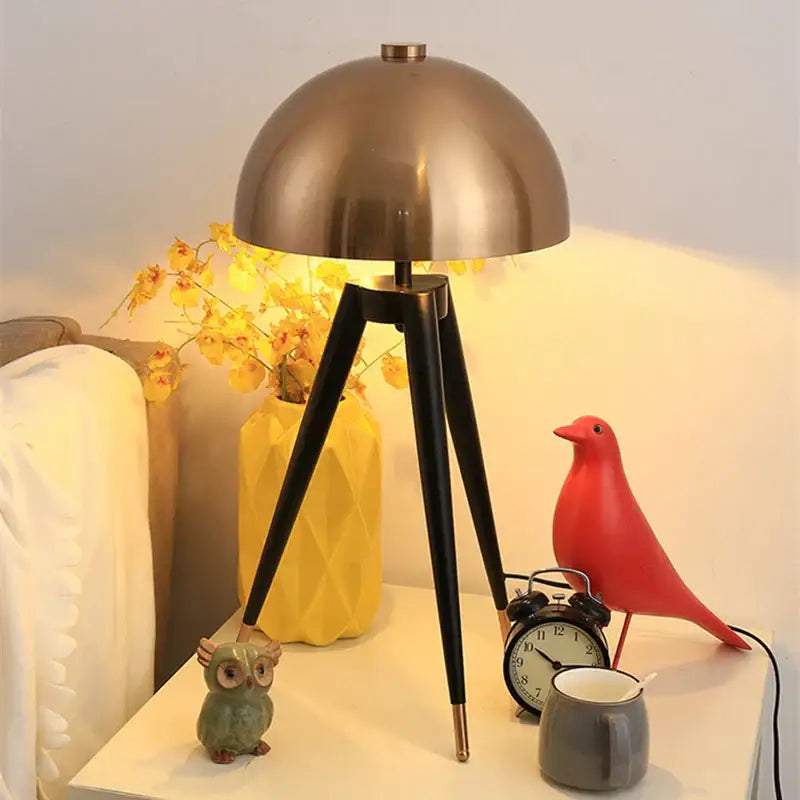 Gold Black Tripod Floor Lamp
