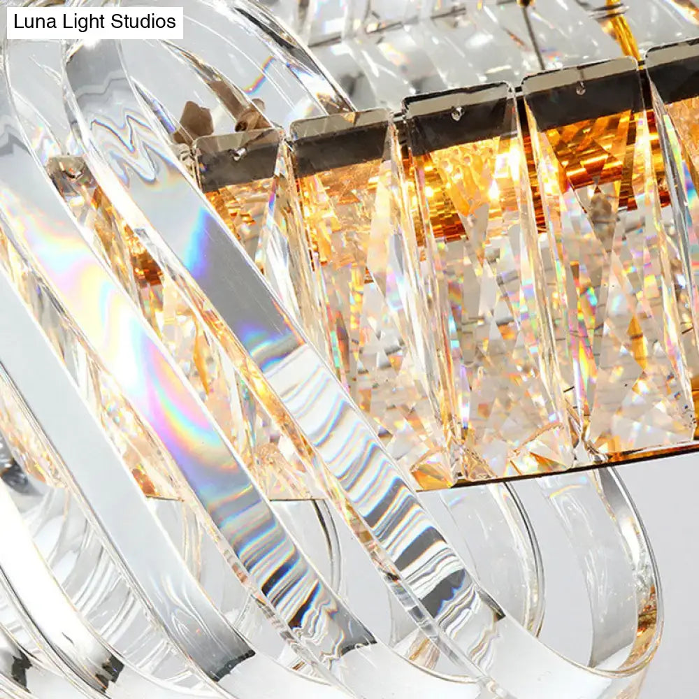 Gold Crystal Oval Pendant