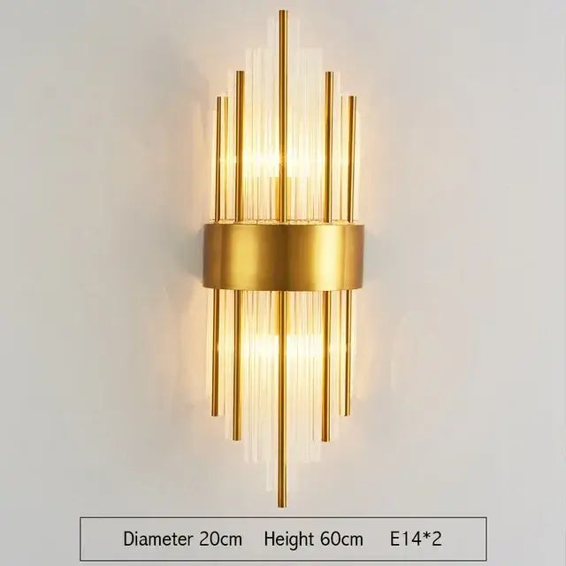 Gold Glass LED Wall Lamp with Adjustable Color Temp