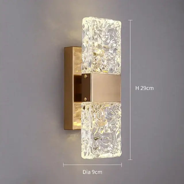 Gold Glass LED Wall Lamp with Adjustable Color Temp