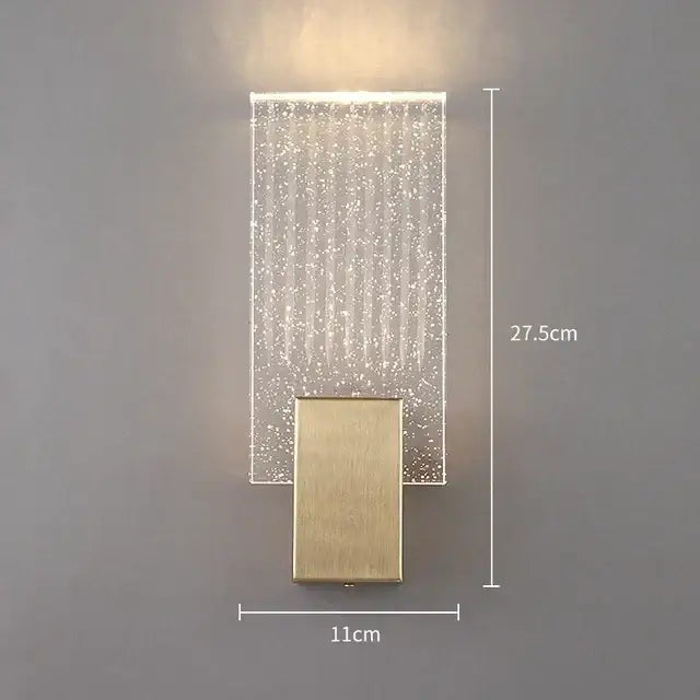 Gold Glass LED Wall Lamp with Adjustable Color Temp