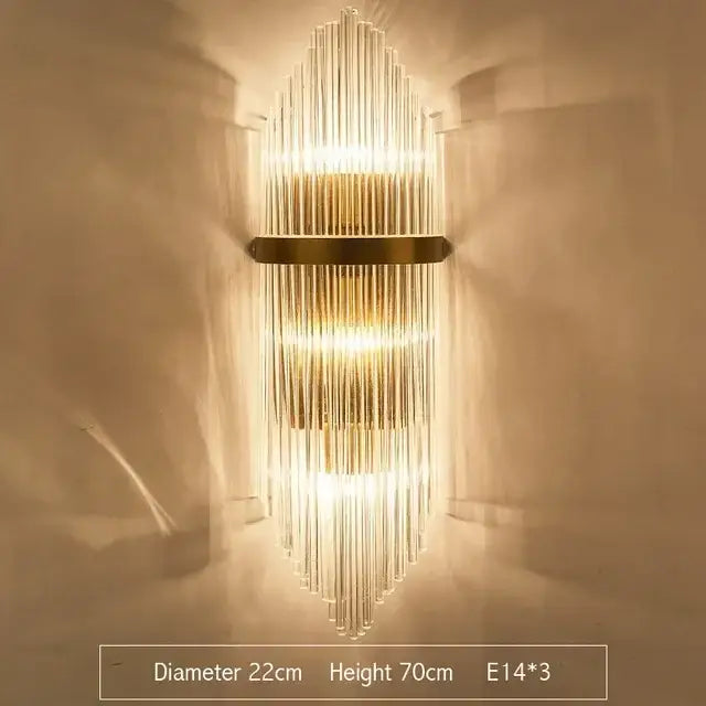 Gold Glass LED Wall Lamp with Adjustable Color Temp