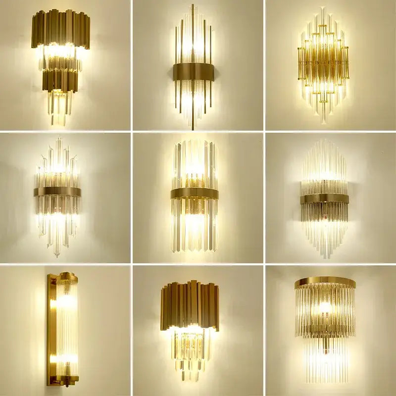 Gold Glass LED Wall Lamp with Adjustable Color Temp