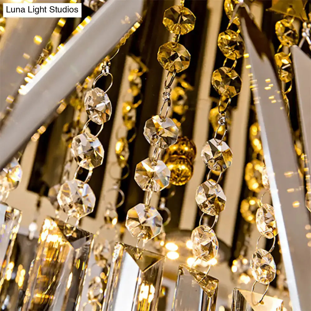 Gold Gray Crystal Chandelier