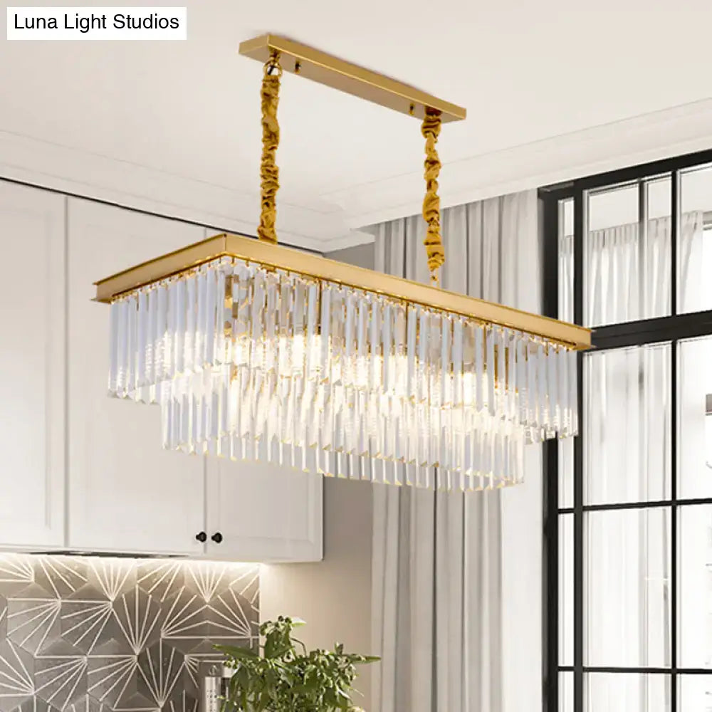 Gold Gray Crystal Chandelier