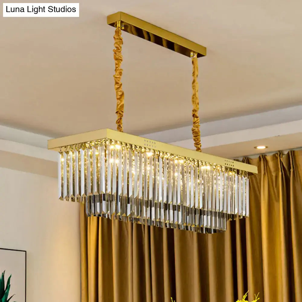 Gold Gray Crystal Chandelier
