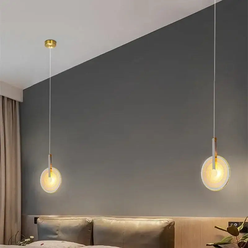 Gold Circular Glass Chandelier
