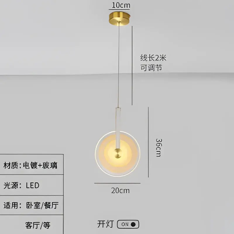 Gold Circular Glass Chandelier