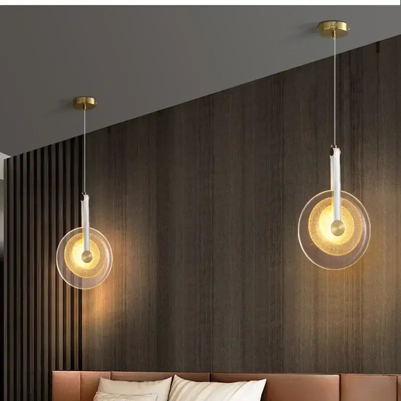 Gold Circular Glass Chandelier
