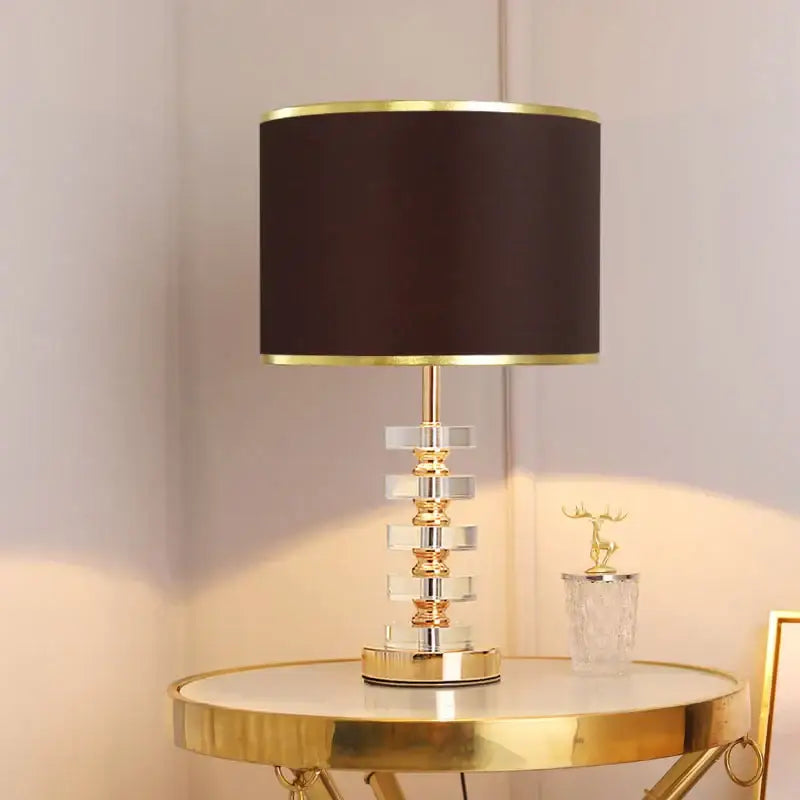 Gold White Crystal Table Lamp