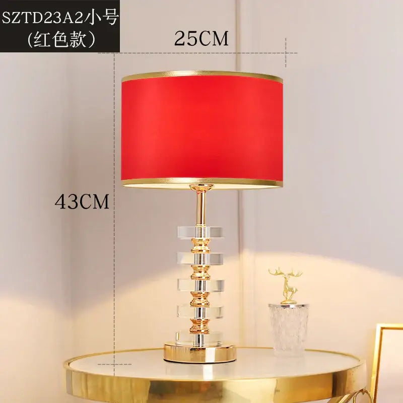 Gold White Crystal Table Lamp