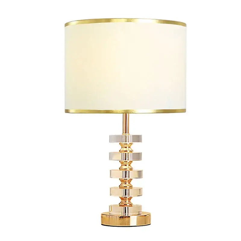 Gold White Crystal Table Lamp