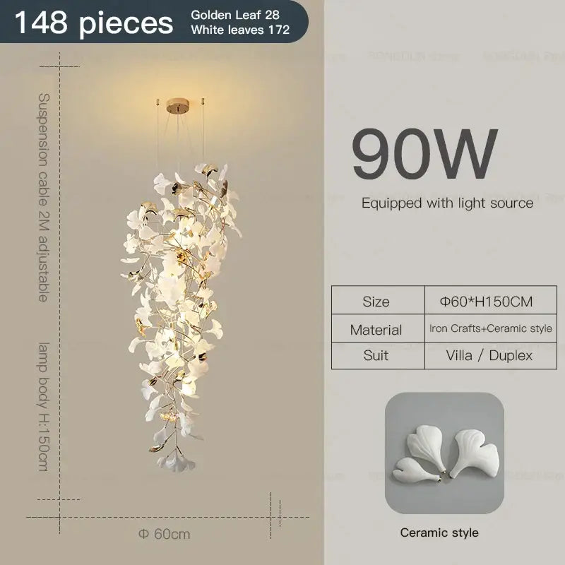 Gold Ceramic Chandelier