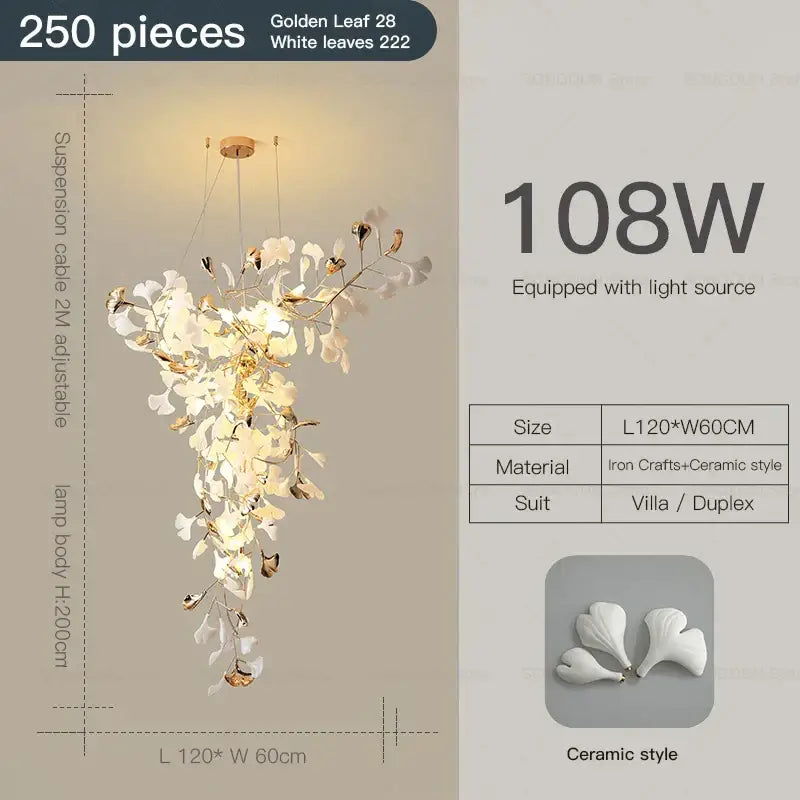 Gold Ceramic Chandelier