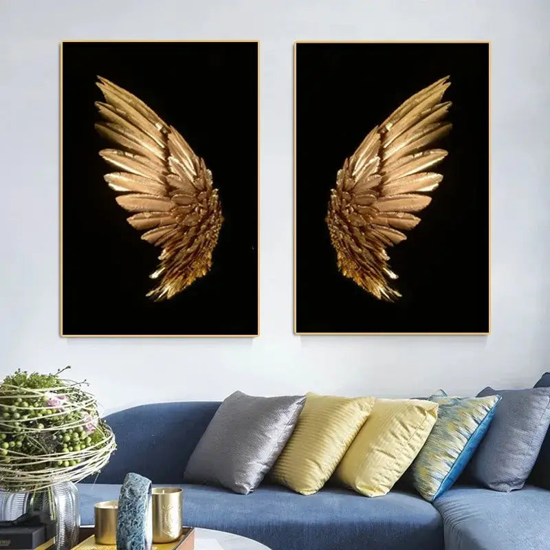 Gold Angel Wing Lamp