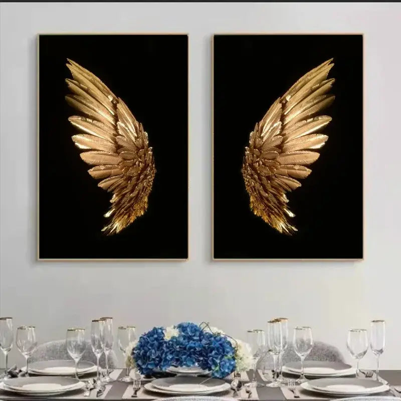 Gold Angel Wing Lamp