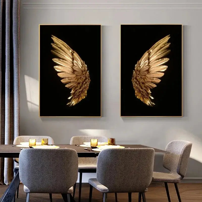 Gold Angel Wing Lamp