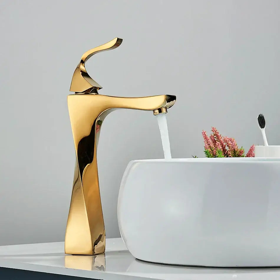 Gold Angular Basin Faucet