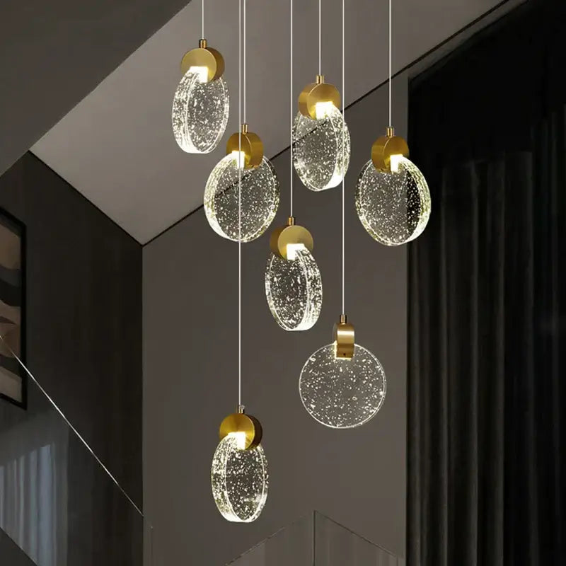 Gold Crystal Chandelier Light 18-Head Trichromatic