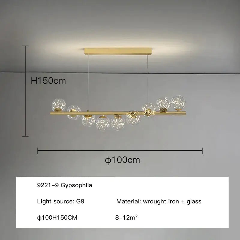 Gold Glass Ball Chandelier 7 To 11 Heads