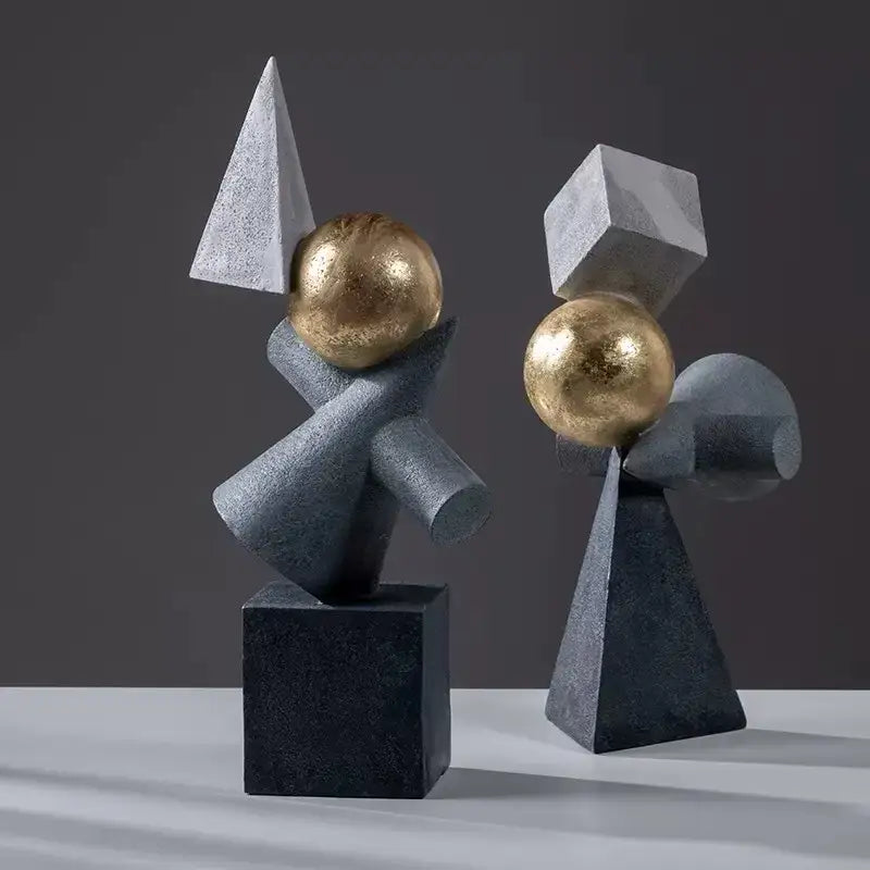 Gold Ball Triangular Statues