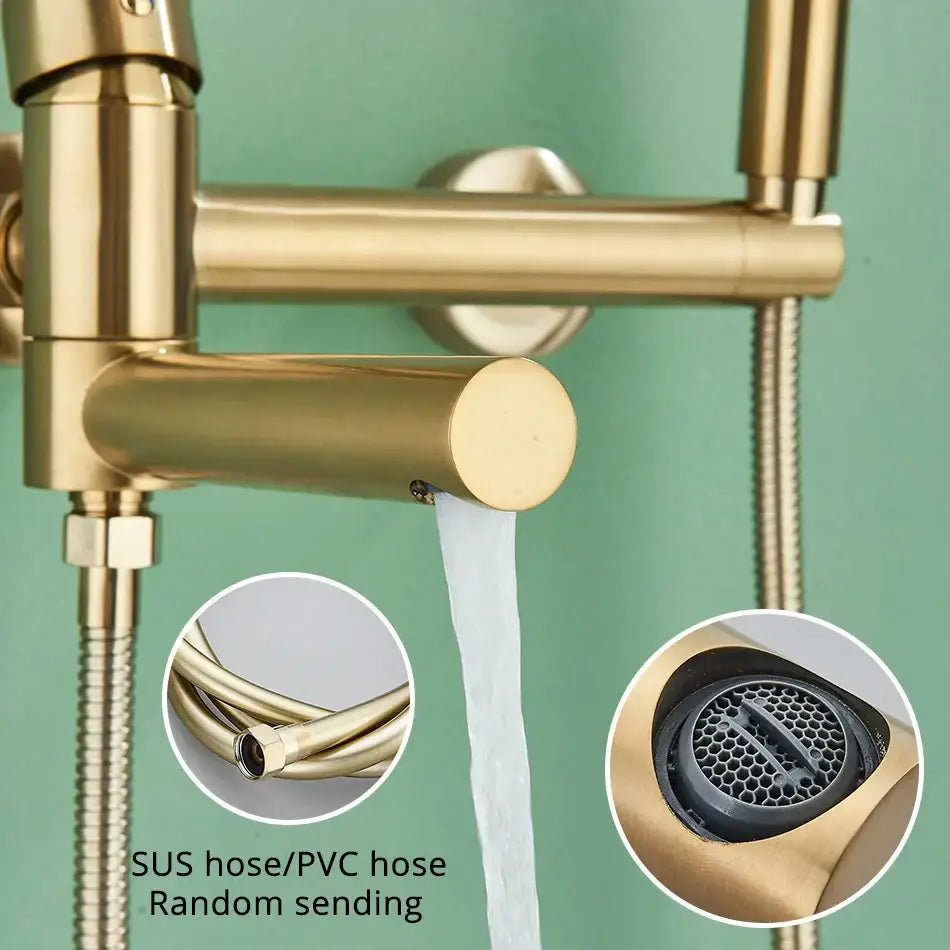 Brushed Gold Shower Set