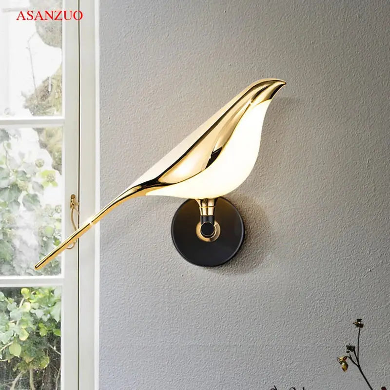 Gold Bird Wall Lamp
