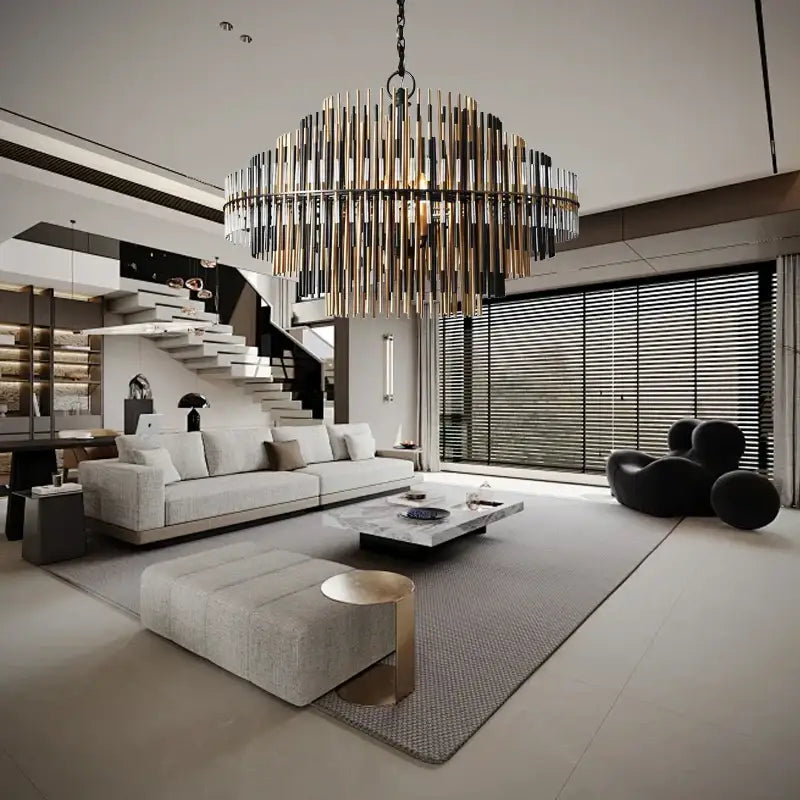 Brass Glass Ceiling Chandelier Copper Dia100cm