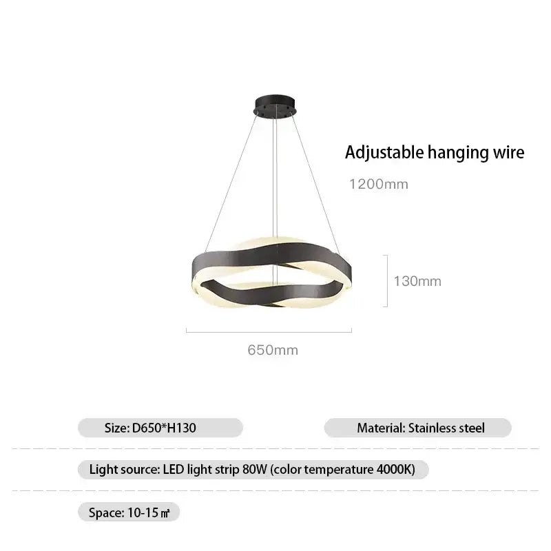 Black Circle Acrylic Pendant Light Dia95cm