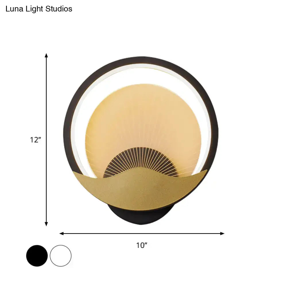 Gold Black Circular Acrylic Sconce