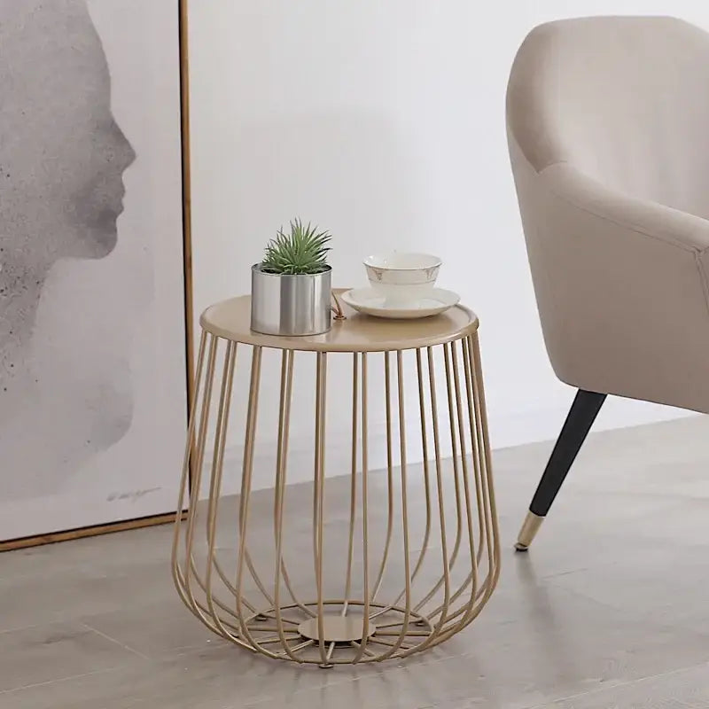 Gold Black Wireframe Table