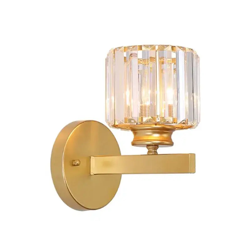 Gold Black Crystal Dining Room Wall Lamp