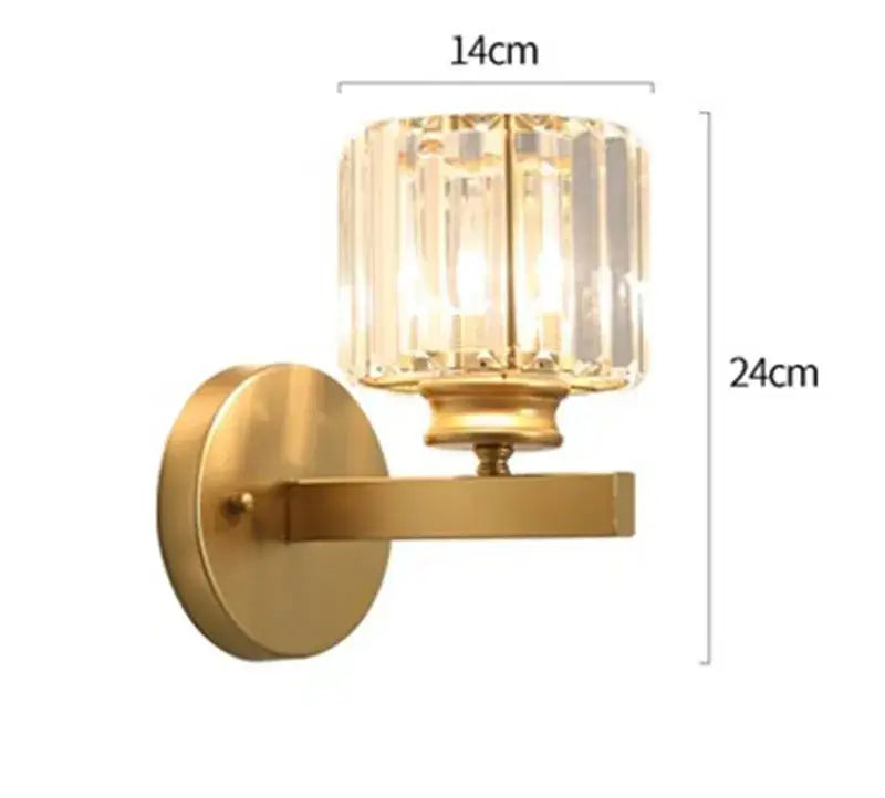 Gold Black Crystal Dining Room Wall Lamp