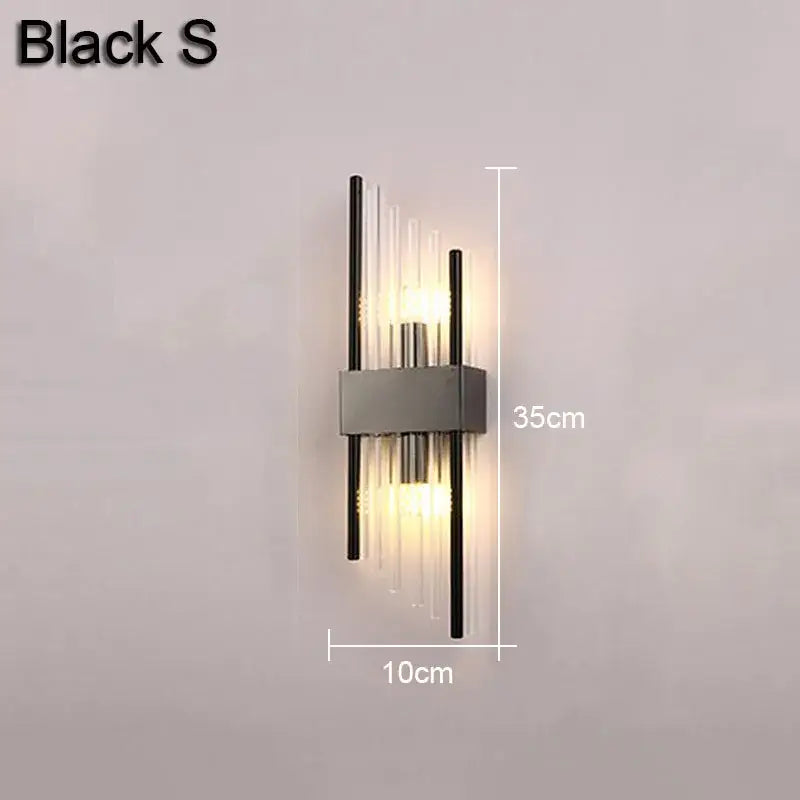 Gold Black Crystal Wall Lamp