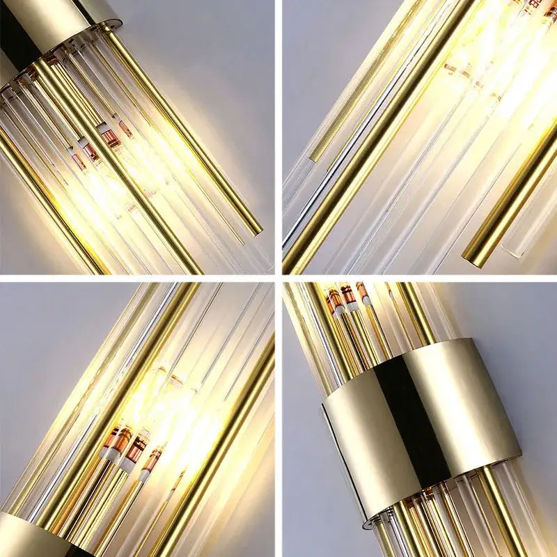 Gold Black Crystal Wall Lamp