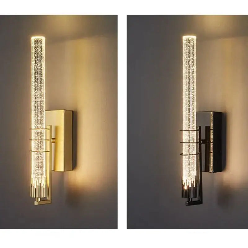 Gold Crystal Wall Sconce Black and Gold Finish