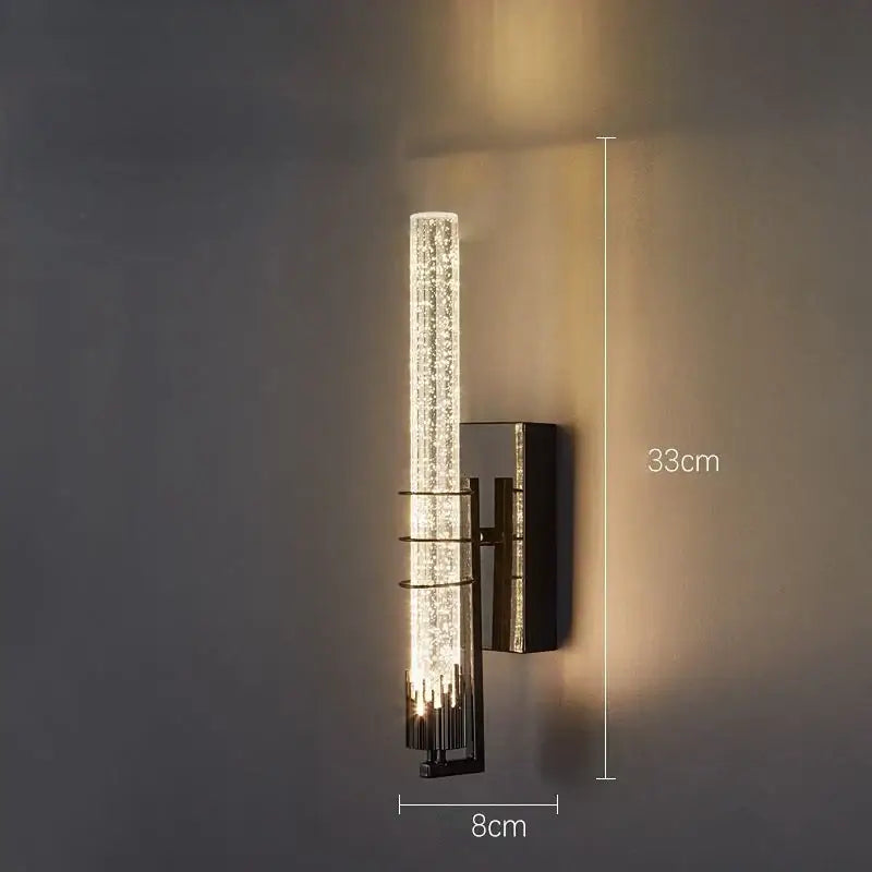 Gold Crystal Wall Sconce Black and Gold Finish