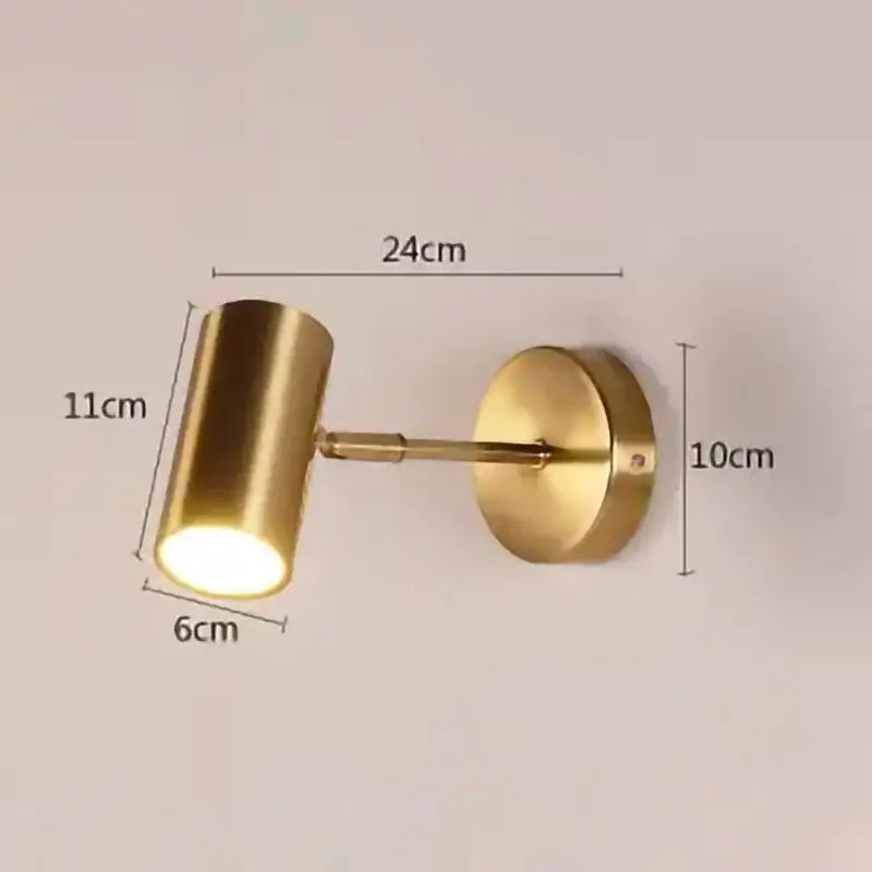Gold Cylindrical Wall Lamp