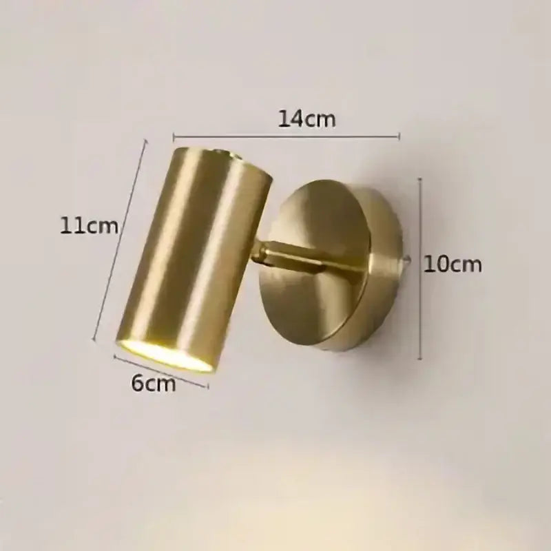 Gold Cylindrical Wall Lamp