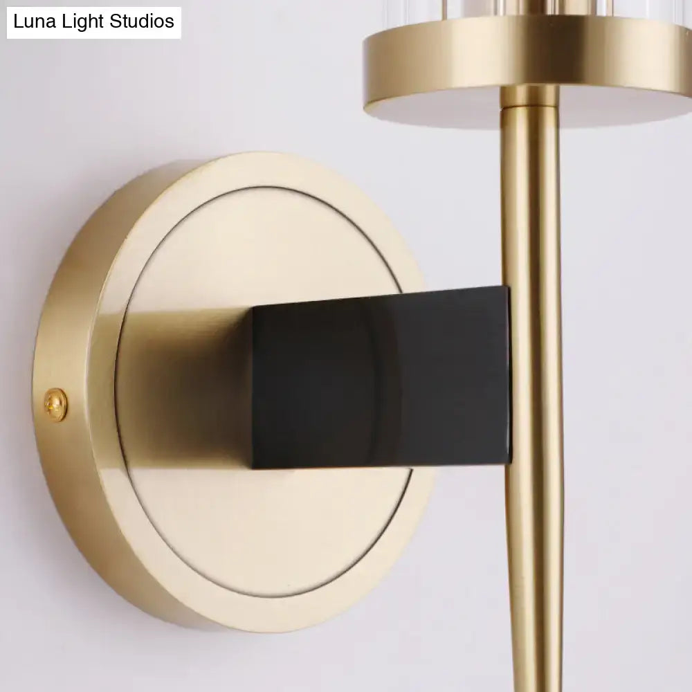 Gold Fluted Glass Wall Lamp