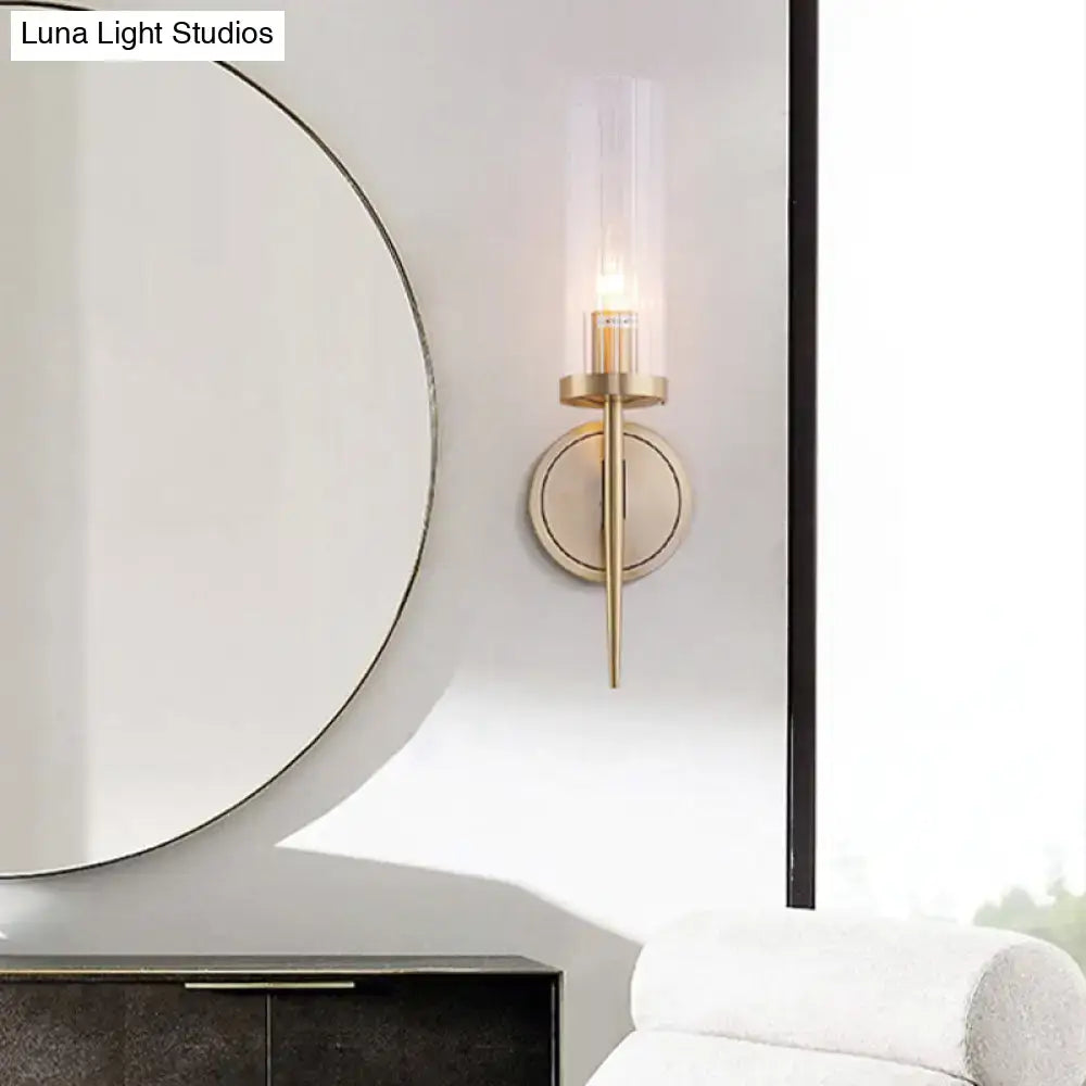 Gold Fluted Glass Wall Lamp
