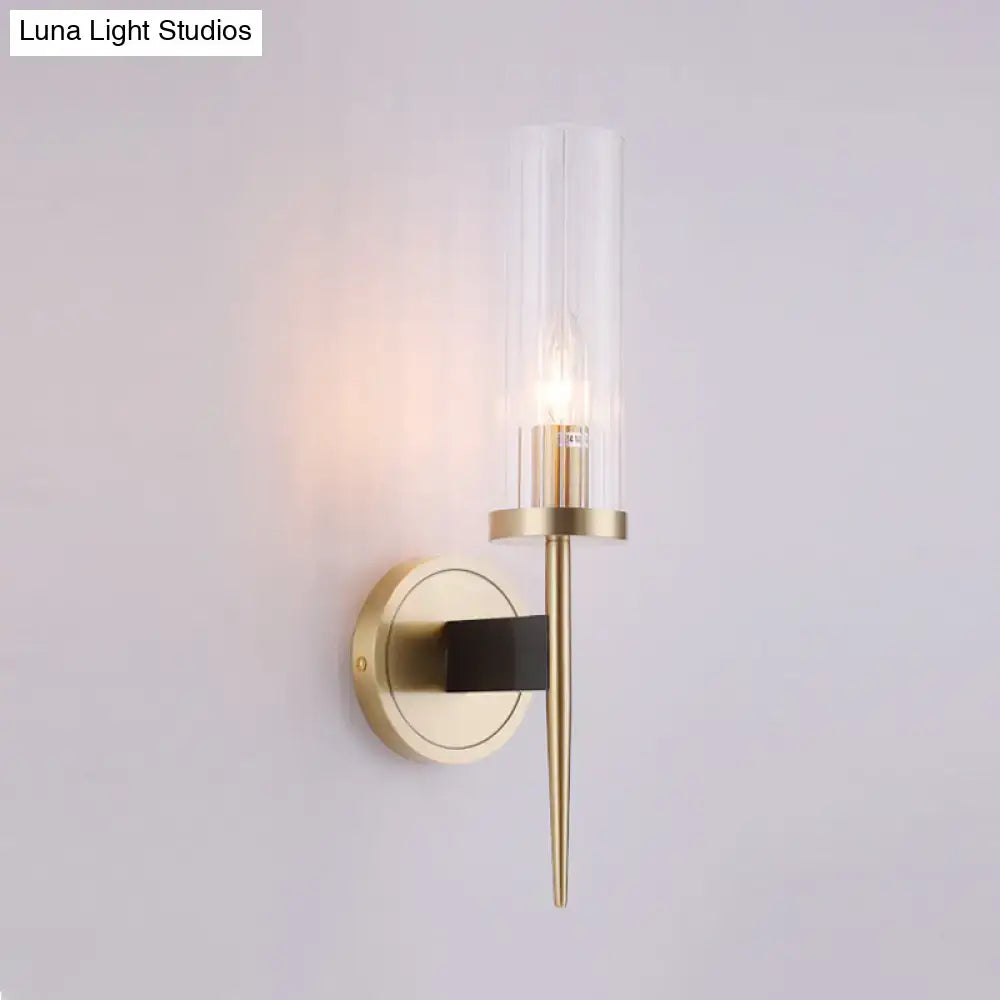 Gold Fluted Glass Wall Lamp