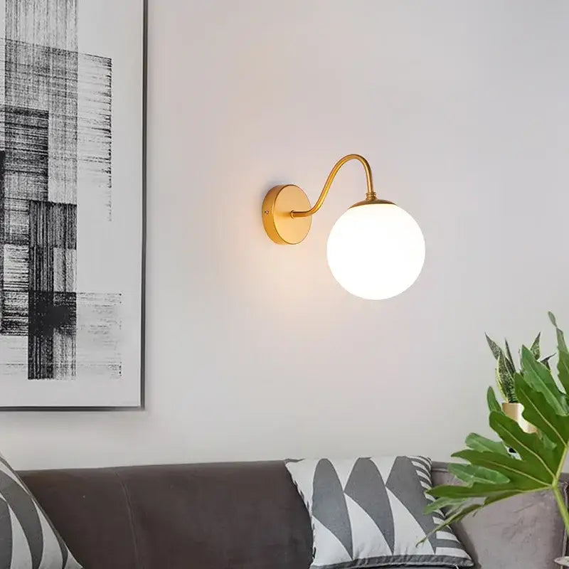 Gold Black LED Wall Sconce with Water Ripple Shade