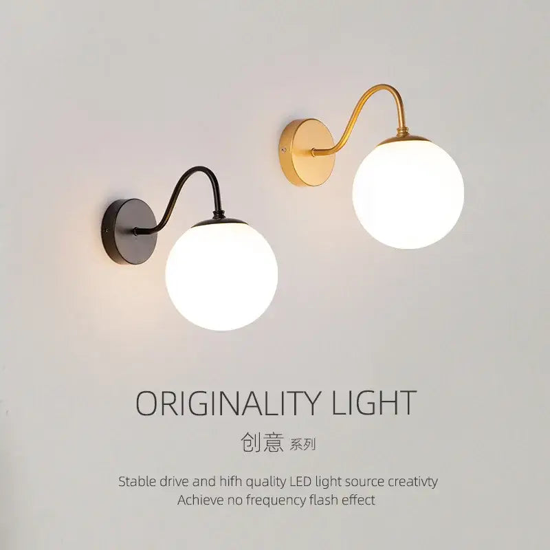Gold Black LED Wall Sconce with Water Ripple Shade