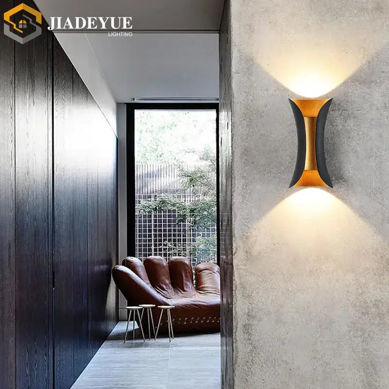Gold Black LED Sconce