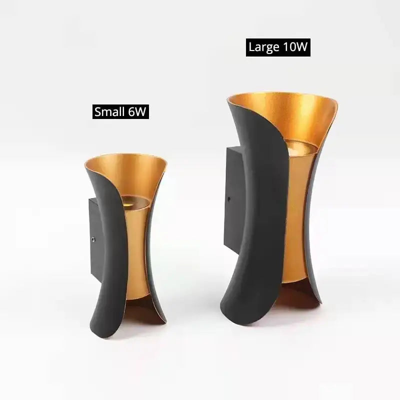 Gold Black LED Sconce