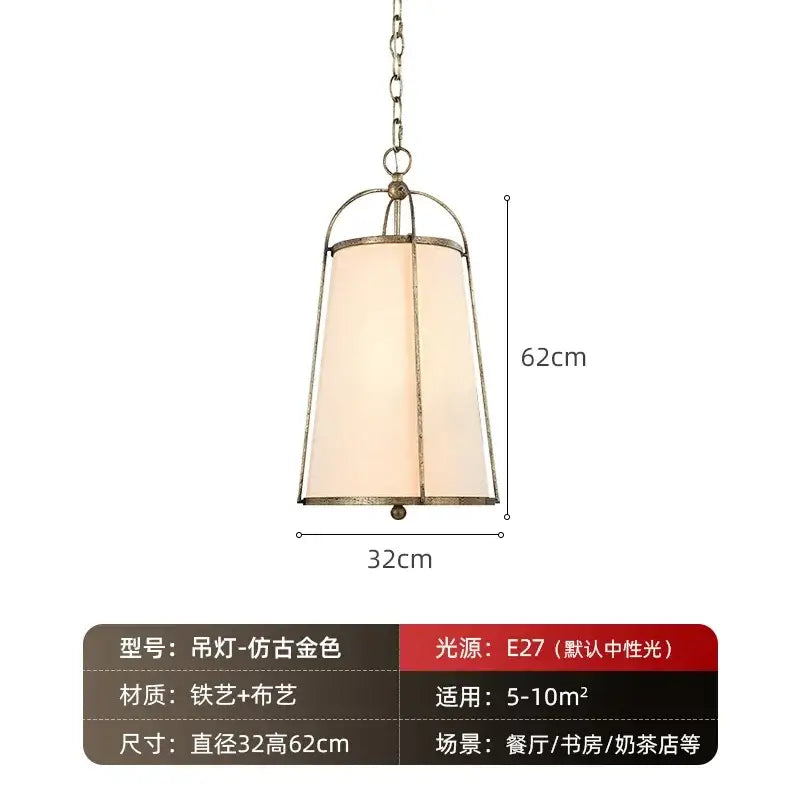 Gold Black Fabric Pendant