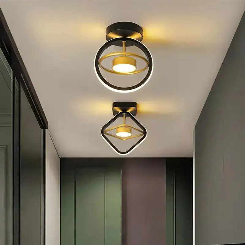 Gold Black Ring Ceiling Light